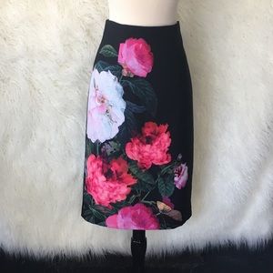 NWOT Ellen Tracy Floral Pencil Skirt Sz 4